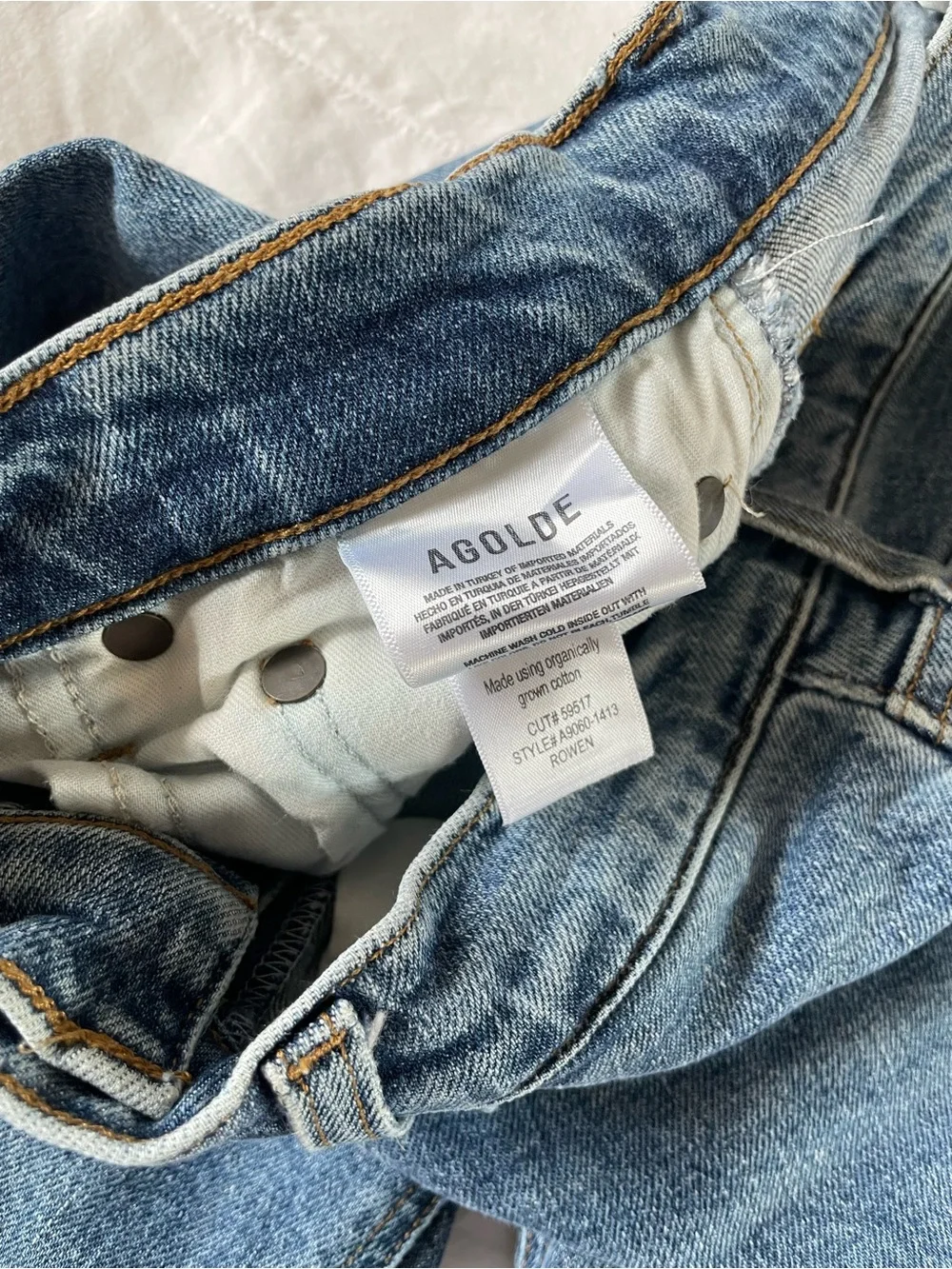 AGOLDE + NET SUSTAIN Rowen Mid-Rise Straight-Leg Jeans A9060-1413 Size 26